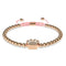 Paw | 18k Rose Gold | Pink | Crystal Pup Print | Macrame Charmballa Bracelet