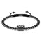 Paw | Gunmetal | Black | Crystal Pup Print | Macrame Charmballa Bracelet | Men's