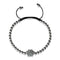Paw | Gunmetal | Black | Crystal Pup Print | Macrame Charmballa Bracelet | Men's