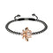 Queen | Gunmetal & 18k Rose Gold | Crystal Honeybee Macrame Charmballa Bracelet | Men's