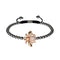 Queen | Gunmetal & 18k Rose Gold | Crystal Honeybee Macrame Charm Bracelet