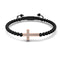 Crystal Cross | 18k Rose Gold & Gunmetal | Black | Macrame Charmballa Bracelet