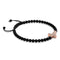 Crystal Cross | 18k Rose Gold & Gunmetal | Black | Macrame Charmballa Bracelet