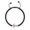 Crystal Cross | 18k Rose Gold & Gunmetal | Black | Macrame Charmballa Bracelet
