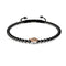 Tortuga | 18k Rose Gold & Gunmetal | Black | Crystal Sea Turtle | Macrame Charmballa Bracelet | Men's