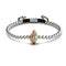 Isla | 18k Rose Gold & Silver | Crystal Conch Shell Macrame Charmballa Bracelet