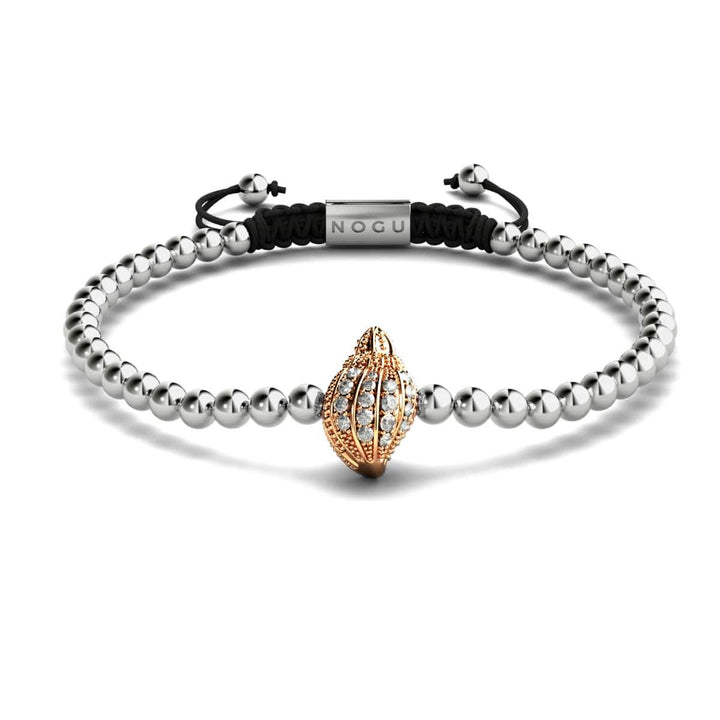 Isla | 18k Rose Gold & Silver | Crystal Conch Shell Macrame Charmballa Bracelet