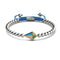 Kite | 18k Rose Gold & Silver & Blue | Enamel | Crystal Macrame Charmballa Bracelet