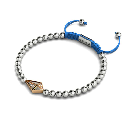 Kite | 18k Rose Gold & Silver & Blue | Crystal Macrame Charmballa Bracelet