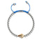 Kite | 18k Rose Gold & Silver & Blue | Crystal Macrame Charmballa Bracelet