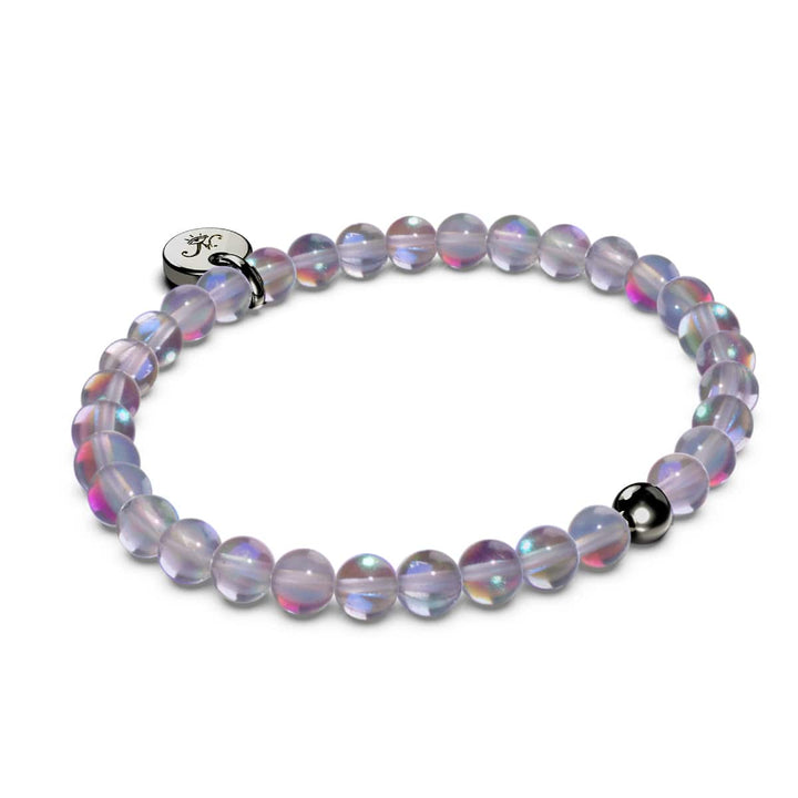 Neon Grey Crystal | Gunmetal Vermeil | Mermaid Glass Bead Bracelet