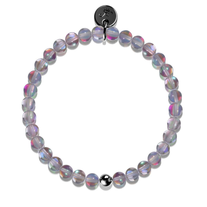 Milky Way | .925 Sterling Silver Gunmetal | Galaxy Glass Bead Bracelet | Men's
