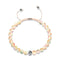 Peach | Silver | Mermaid Glass Macrame Bead Bracelet