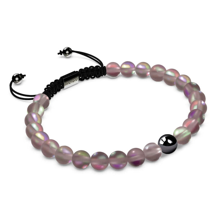 Chocolate | Gunmetal | Mermaid Glass Macrame Bead Bracelet