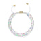 Rainbow White | Gold | Double Mermaid Glass Bracelet