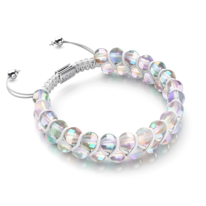 Rainbow Supernova | Silver | Double Galaxy Glass Bracelet