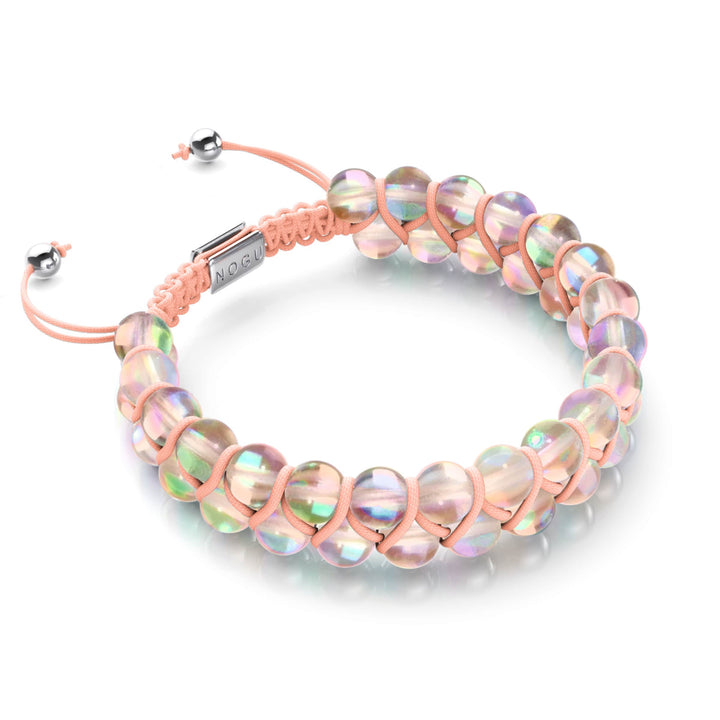 Champagne Supernova | Silver | Double Galaxy Glass Bracelet