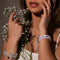 Rainbow White | Silver | Mermaid Glass Pebble Macrame Bracelet