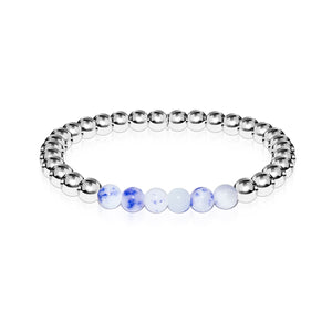 Joyful | Silver | Porcelain Jade | Gemstone Expression Bracelet