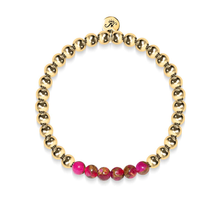 Inspired | 18k Gold | New Red Agate | Gemstone Expression Bracelet