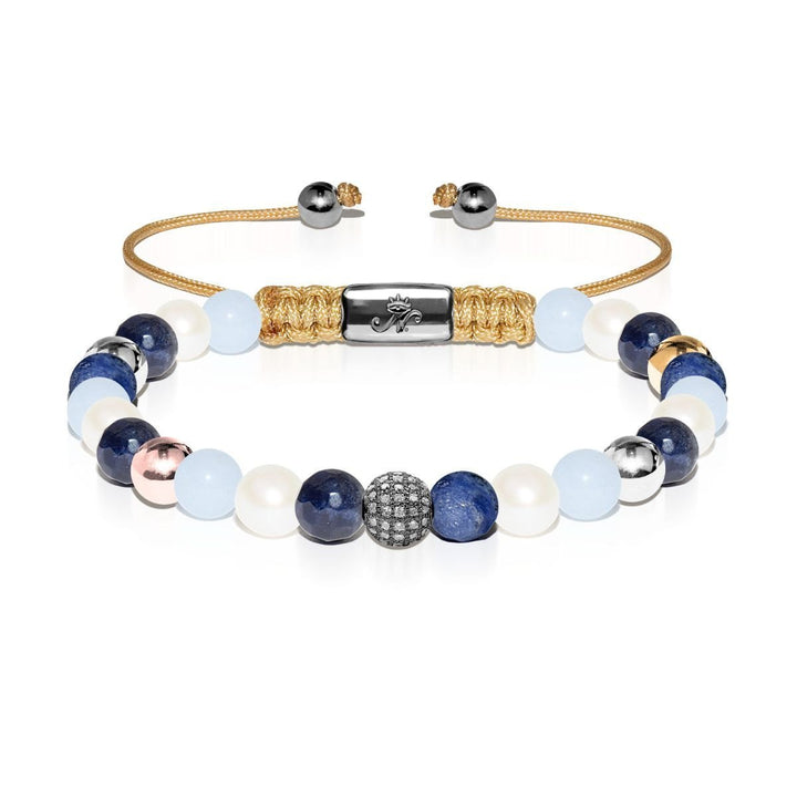 Charcoal Steel | Stone Crystal Kikiballa Bracelet | Men's