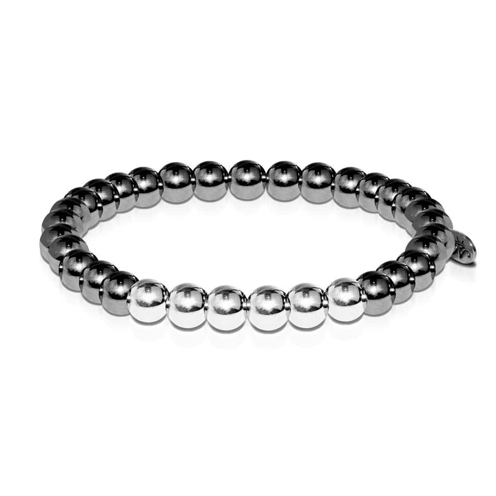 Men's | Gunmetal | Silver | Bead Bracelet