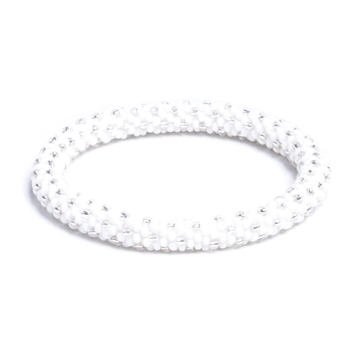 Frosted Ivory | Himalayan Glass Bead Bracelet
