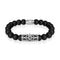 Silver Crown | Matte Black Agate | Kingdom Bead Bracelet