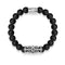 Silver Crown | Matte Black Agate | Kingdom Bead Bracelet