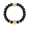 18k Gold Lion | Matte Black Agate | Kingdom Bead Bracelet