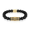 18k Gold Crown | Matte Black Agate | Kingdom Bead Bracelet