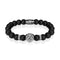 Gunmetal Lion | Matte Black Agate | Kingdom Bead Bracelet