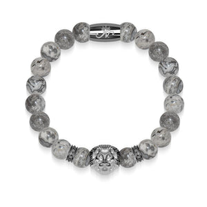 Gunmetal Lion | Leopard Jasper | Kingdom Bead Bracelet