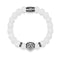 Gunmetal Lion | Matte White Agate | Kingdom Bead Bracelet