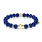 St. Bernadette | Gold Cross | Royal Lapis Jade Bracelet