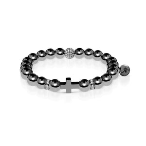 Gunmetal | Gilded Cross Bracelet | Men's