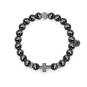 Gunmetal | Gilded Cross Bracelet | Men's