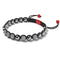 Silver and Red Enamel | Crystal Kikiballa | Macrame Fashion Santa Bracelet | Black