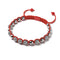 Silver and Red Enamel | Crystal Kikiballa | Macrame Fashion Santa Bracelet | Red