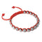Silver and Red Enamel | Crystal Kikiballa | Macrame Fashion Santa Bracelet | Red