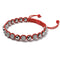Silver and Red Enamel | Crystal Kikiballa | Macrame Fashion Santa Bracelet | Red