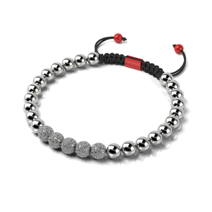 Silver and Red Enamel | Crystal Gala | Fashion Santa Bracelet | Black