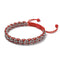 Silver and Red Enamel | Kismet Links | Macrame Fashion Santa Bracelet | Red | Thin