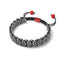 Silver and Red Enamel | Kismet Links | Macrame Fashion Santa Bracelet | Black