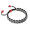 Silver and Red Enamel | Kismet Links | Macrame Fashion Santa Bracelet | Black