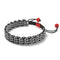 Silver and Red Enamel | Kismet Links | Macrame Fashion Santa Bracelet | Black