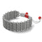 Silver and Red Enamel | Kismet Links | Macrame Fashion Santa Bracelet | White | Deluxe