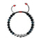 Black Line Agate | Silver and Red Enamel | Balance Stone | Macrame Fashion Santa Bracelet
