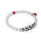 Matte White Agate | Silver and Red Enamel | Aura | Fashion Santa Charm Bracelet