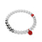 Matte White Agate | Silver and Red Enamel | Aura | Fashion Santa Charm Bracelet